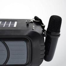 Wireless Bluetooth Speaker 5W High Bass with Wireless Mic / Microphone, LED Torch, Solar Charging, Support USB & Adjustable Strap (1 Set) - dailyneed.life