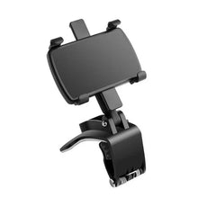 Car Phone Holder Clip Mount 360 Degree Rotation Dashboard Rear View Mirror Sun Visor Smartphone HUD Navigation Fold Stand Plastic Black Compatible For All Smart Phones - dailyneed.life