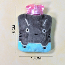 Grey Cat Print Small Hot Water Bag with Cover for Pain Relief - dailyneed.life