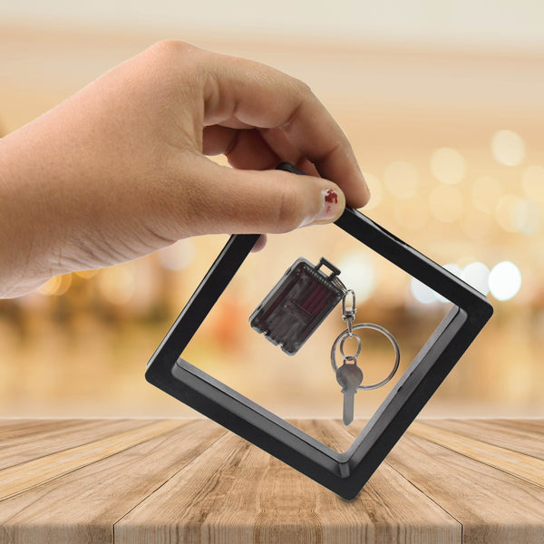 Suitcase Shape Nail Clipper Keychain With Key & 3D Floating Frame Display Case (1 Set) - dailyneed.life