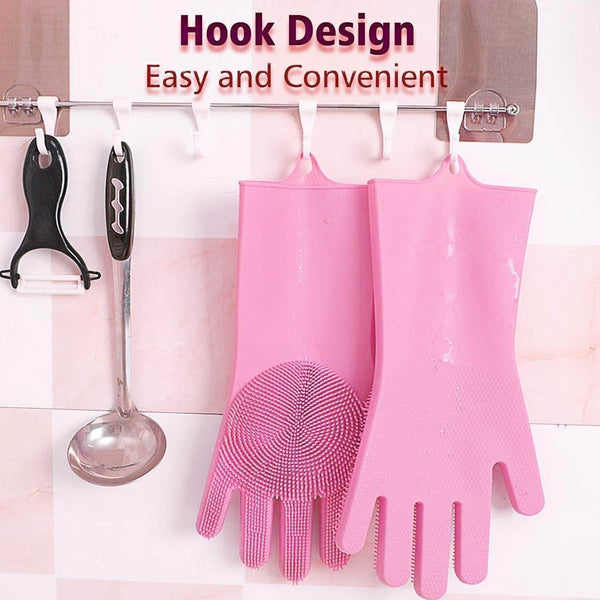 Reusable Silicone Cleaning Brush Scrubber Gloves (Multicolor) - dailyneed.life