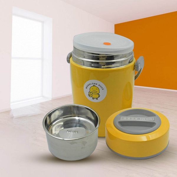 HEAVY LEAK-PROOF STAINLESS STEEL LUNCH BOX/ TIFFIN BOX, 2 COMPARTMENT, FOOD BOX FOR THERMAL CONTAINER FOR FOOD STAINLESS STEEL FOR STUDENT FOR WORK FOR TRAVEL (2 LTR.) - dailyneed.life