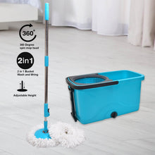 Quick Spin Mop Plastic spin, Bucket Floor Cleaning, Easy Wheels & Big Bucket, Floor Cleaning Mop with Bucket - dailyneed.life