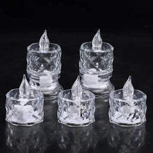 12 Pcs Flameless and Smokeless Decorative Acrylic Candles Transparent Led Tea Light Candle for Gifting, House, Diwali, Christmas, Festival, Events Decor Candles, Diwali - dailyneed.life