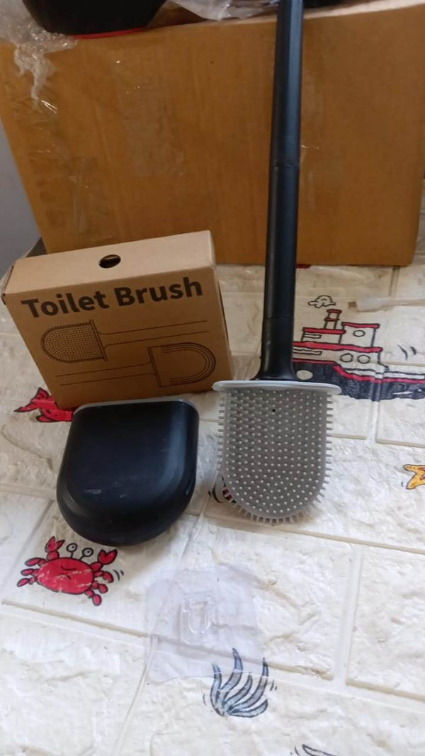 Silicone Toilet Brush with Holder Stand for Bathroom Cleaning - dailyneed.life