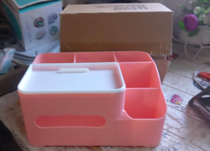 6-Compartment Desk Organizer – Multi-Function Storage for Tissue, Stationery, Remote & Mobile (Home/Office) - dailyneed.life