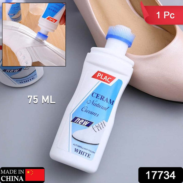 White Shoe Brightener with Removal of Dirt and Whitening Function White Shoes Cleaner with Brush Head for Dirty Shoe Polish Natural Waxes (75 ML) - dailyneed.life