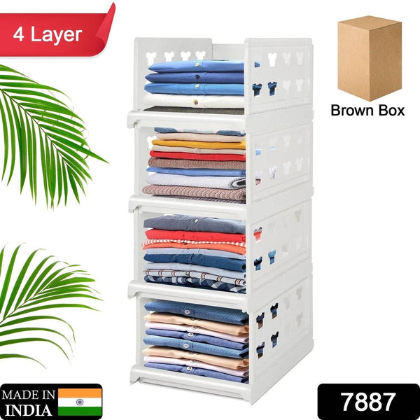 4-Layer Stackable Foldable Storage Organizer Cart for Kitchen, Closet, Bedroom & Bathroom - dailyneed.life