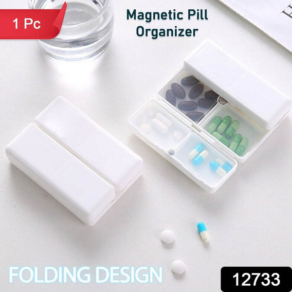 Magnetic Pill Organizer, 7 Compartments Portable Pill Case Travel Pill Organizer, Folding Design Pill Box for Purse Pocket to Hold Vitamins, Cod Liver Oil, Supplements, Medicine Box (1 Pc) - dailyneed.life