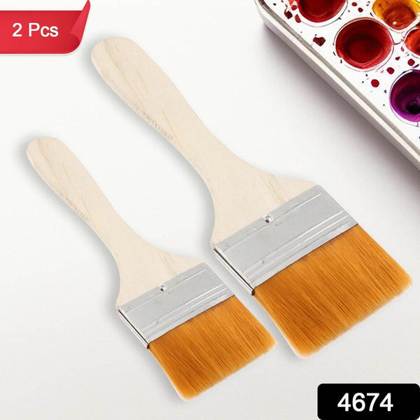 Quality Flat Paint Big Size Brush for Watercolor & Acrylic Painting( Multicolor / 2 Pc Set ) - dailyneed.life