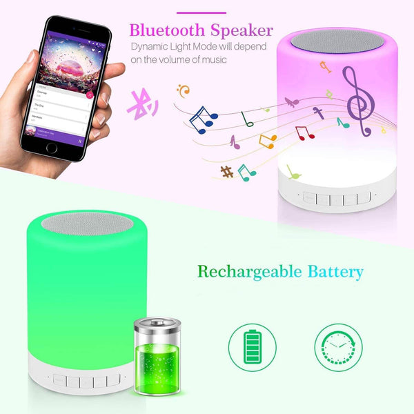 Wireless Night Light LED Touch Lamp Speaker Bluetooth speaker - dailyneed.life