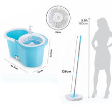 Plastic Spinner Bucket Mop 360 Degree Self Spin Wringing with 2 Absorbers for Home and Office Floor Cleaning Mops Set - dailyneed.life