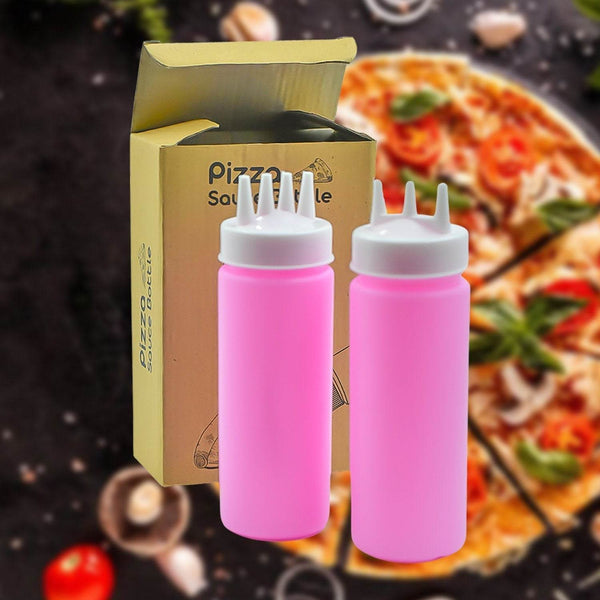 Plastic Bottles with 3 Nozzel for Sauce, Mayonnaise, Chocolate Syrup (Pack of 2Pc) - dailyneed.life