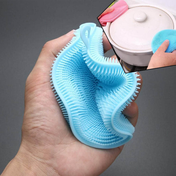 Silicone Dish Scrubber Sponge Mildew Free, Non Stick (Mix Color) - dailyneed.life