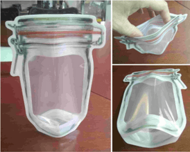 Reusable Airtight Seal Plastic Food Storage Mason Jar Zipper (500ml) - dailyneed.life