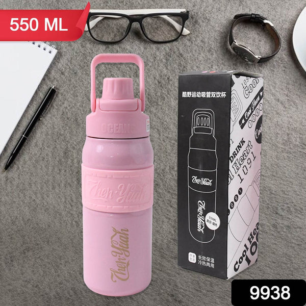 Stainless Steel Vacuum Insulated Water Bottle WIth Straw (550ml) - dailyneed.life