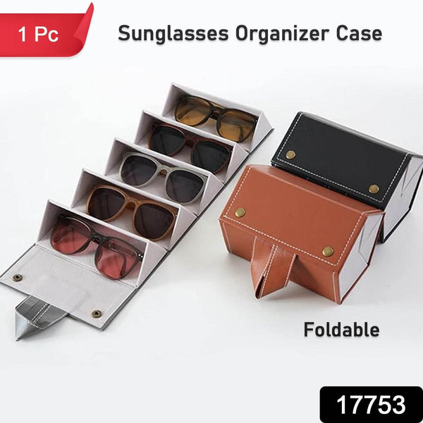5 Slots Sunglasses Organizer Box, Glass Holder Box, spectacle case of sunglasses, Specs case, Foldable Travel Glasses Case Storage (1 Pc) - dailyneed.life