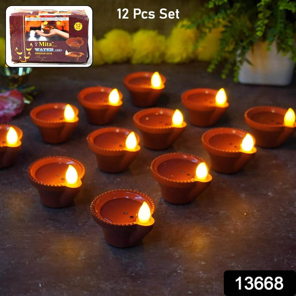 Water Sensor Diyas for Diwali Decoration, Diwali (12 Pcs Set) - dailyneed.life