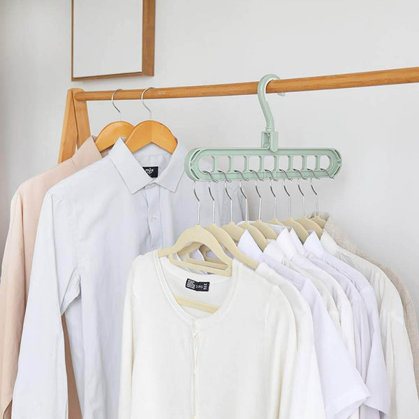 Anti-Skid Plastic 9-Holes Magic Wardrobe Folding Hangers - dailyneed.life