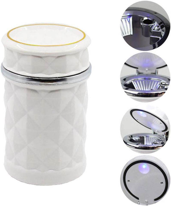 Car Cupholder LED Ashtray – Portable with Blue Light, Lid & Waste Bin, Cigarette Ashtray - dailyneed.life