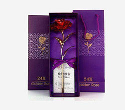 24K Artificial Golden Rose / Gold Red Rose with Gift Box (10 inches) - dailyneed.life