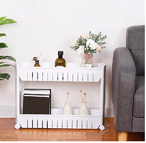 Multipurpose 2 Layer Slim Side Space Saving Storage Organizer Rack Shelf - dailyneed.life