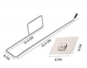 Stainless Steel Drill Free Self-Adhesive Paper Roll Holder Tissue Paper Stand Towel Bar Hanger Kitchen Towel Holder for Kitchen Bathroom Toilet (Pack of 1) - dailyneed.life