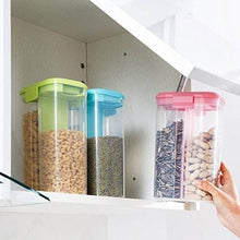 Plastic 2 Sections Air Tight Transparent Food Grain Cereal Storage Container (2 ltr) - dailyneed.life