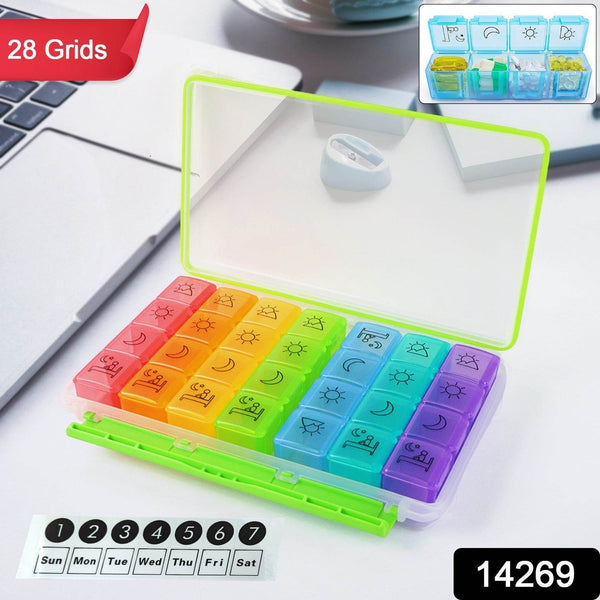 28 Grids Weekly Pill Organizer Box - dailyneed.life