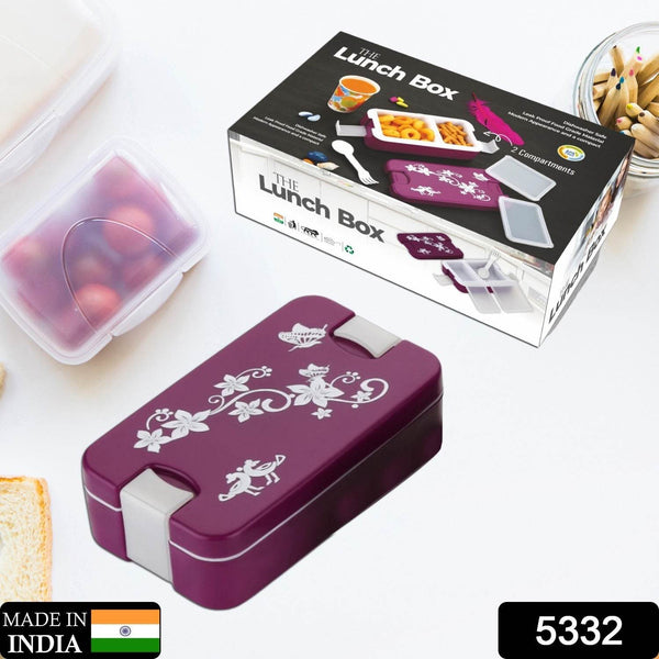 Leak-Proof Airtight Lunch Box with Spoon, 2 Compartments - dailyneed.life