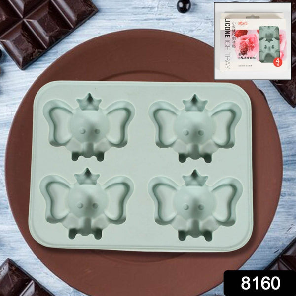 Silicone Cartoon Shape 4 Grid Ice Cube Tray Ice Cube Molds Trays Small Cubes Tray For Fridge, Flexible Silicon Ice Tray (1 pc) - dailyneed.life