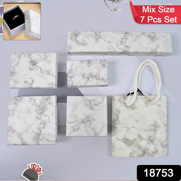 Cardboard Jewelry Boxes Gift Case Small Paper Jewelry Gift Boxes (7 Pcs Set / Mix Size) - dailyneed.life