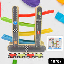 Car Racer Track Play set Wooden Click Clack Toys With 4 Mini Racers (1 Set) - dailyneed.life
