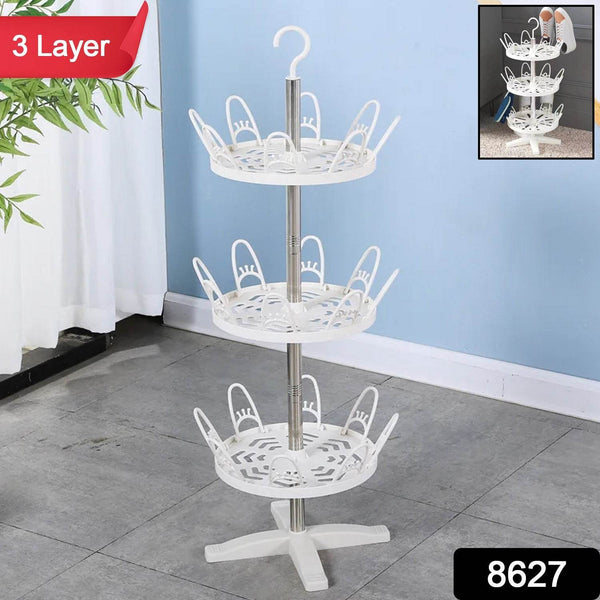 Rotating Shoe Rack, 3 Layer/ 3 Tier Rotating Shoe Rack (1 Pc) - dailyneed.life