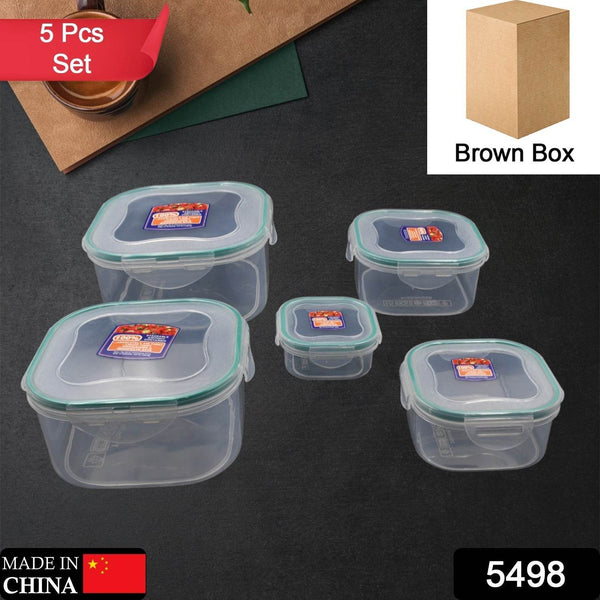 Kitchen Storage Containers Set – Fridge Storage, Plastic Organizer, Snap-Seal Lunch Box (5 Pcs Set) - dailyneed.life