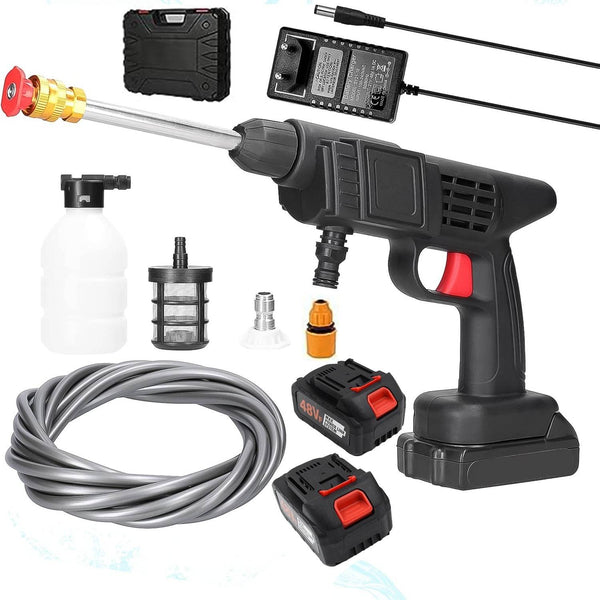 Double Battery 48V Rechargeable Electric, Car Washer Gun (1 Set) - dailyneed.life