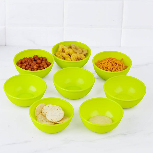 Multipurpose Small Round Plastic Bowl / Katori, Microwave Safe Reusable Lightweight Bowl, Dishwasher Safe Chutney Bowl (8 Pcs Set) - dailyneed.life
