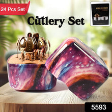 Unique Golden Egg Storage Modern Tableware Steak Knives Fork Flatware Set Royal Spoon Set Tableware Gold Cutlery Set Dishwasher Safe Mirror Finished With Gift Box for Halloween 24Pcs Set) - dailyneed.life