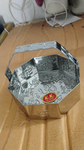 Traditional Stainless Steel Octagon Pooja Basket 1 Pc with Handle - dailyneed.life