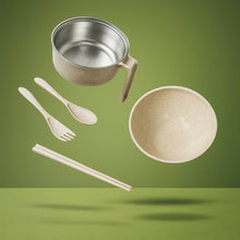 Rice Bowl Noodle Set – 6 Pcs with Lid, Handle & Cutlery - dailyneed.life