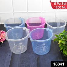 Plastic Round Transparent Bath Water Mug (5 pc / Mix colour / 1200 ML) - dailyneed.life