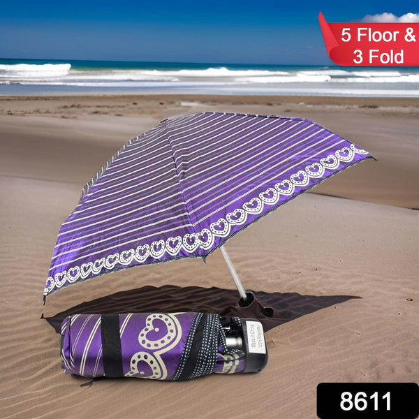 3-Fold & 5 Floor Sun Protective Solid Foldable Umbrella (1 Pc) - dailyneed.life