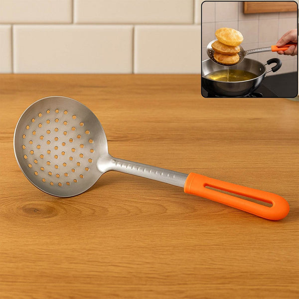 Colander Spoon, Non Slip Hand Polished Thickened Hot Pot Spoon for Kitchen for Restaurant, Stainless Steel Cooking Colander Skimmer Slotted Spoon Kitchen Strainer Ladle with Long Handle for Kitchen Cooking Baking (35 Cm) - dailyneed.life