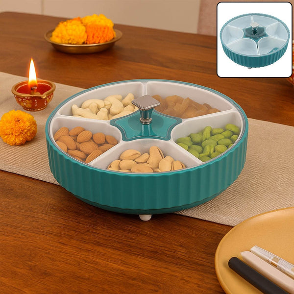 Dry Fruit & Snack Organizer: 360° Revolving Box (7 Compartments, Airtight) - dailyneed.life
