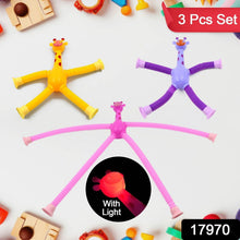 LED Telescopic Suction Cup Giraffe Toy, Tubes Fidget Toys, Shape Changing Telescopic Sensory Tubes Fidget Tubes Sensory Toys Suction Toy, Funny Gift (3 Pcs Set) - dailyneed.life