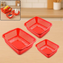 Plastic 3 Pieces Kitchen Large Size Dish Rack Drainer Vegetables and Fruits Washing Basket Dish Rack Multipurpose Organizers - dailyneed.life