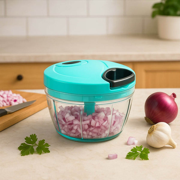 Handy Mini Plastic Vegetable Chopper Cutter, Onion Chopper Vegetables for Kitchen Accessories with 3 Blades - dailyneed.life
