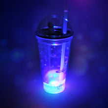 LED Glow Light, Design Printed Insulated Double Wall Plastic Tumbler Cups With Straws 13oz Theming Astronaut in Space Travel Tumbler Freezer Mug Drinking Cups for Boys and Girls School/Tuition/Gym/ Picnic (Pack Of 1) - dailyneed.life