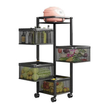 Metal High Quality Kitchen Trolley Kitchen Organizer Items and Kitchen Accessories Items for Kitchen Rack Square Design for Fruits & Vegetable Onion Storage Kitchen Trolley with Wheels (4 Layer) - dailyneed.life