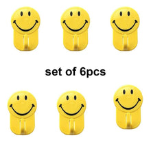 Plastic Self-Adhesive Smiley Face Hooks, 1 Kg Load Capacity (6pcs) - dailyneed.life